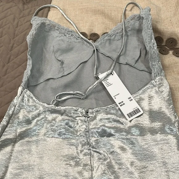 Urban Outfitters Chloe Silver Satin Slip Dress/NWT/S - Picture 9 of 15